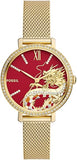Fossil Jacqueline Dragonsteel Limited Edition Red Dial Gold Mesh Strap Watch for Women - ES5316 Buy Now By Fossil