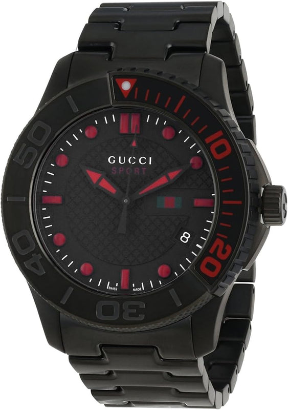 Gucci G Timeless Sport Black Dial Black Steel Strap Watch For Men - YA126230 Buy Now By Gucci