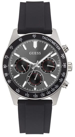 Guess Altitude Chronograph Black Dial Black Rubber Strap Watch for Men - GW0332G1 Buy Now By Guess
