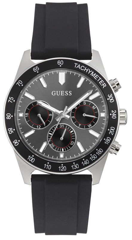 Guess Altitude Chronograph Black Dial Black Rubber Strap Watch for Men - GW0332G1 Buy Now By Guess