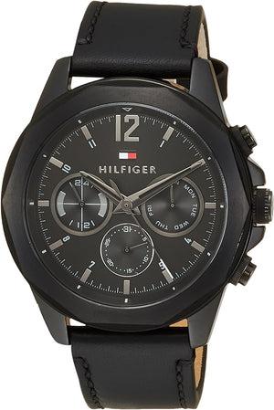 Tommy Hilfiger Lars Chronograph Black Dial Black Leather Strap Watch For Men - 1792062 Buy Now By Tommy Hilfiger