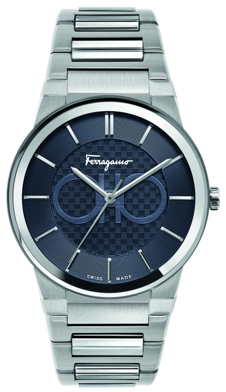Salvatore Ferragamo Sapphire Blue Dial Silver Steel Strap Watch for Men - SFHP006-20 Buy Now By Salvatore Ferragamo