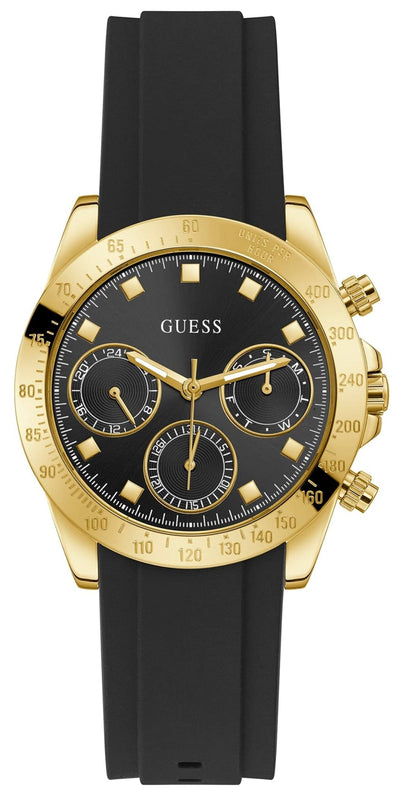 Guess Eclipse Multi Function Black Dial Black Rubber Strap Watch for Women - GW0315L1 Buy Now By Guess