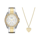 Fossil Riley White Dial Two Tone Steel Strap Watch for Women - ES3204 Buy Now By Fossil