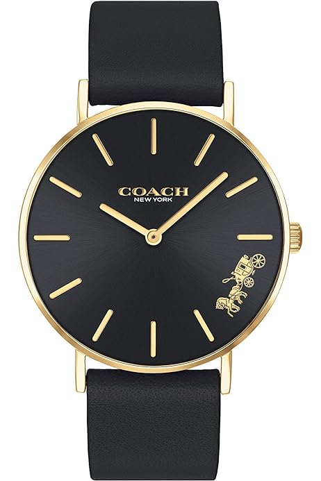 Coach Perry Black Dial Black Leather Strap Watch for Women - 14503333-C Buy Now By Coach