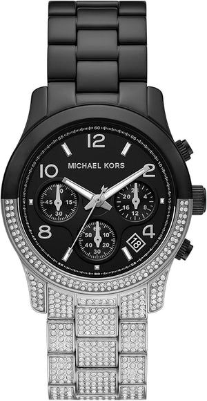 Michael Kors Runway Pavé Black Dial Two Tone Steel Strap Watch for Women - MK7433 Buy Now By Michael Kors