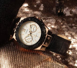 Guess Limelight Quartz White Dial Black Leather Strap Watch For Women - W0775L9 Buy Now By Guess