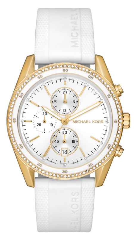 Michael Kors Hadyn Chronograph White Dial White Rubber Strap Watch for Women - MK7484 Buy Now By Michael Kors