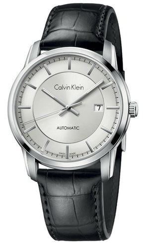 Calvin Klein Infinity Silver Dial Black Leather Strap Watch for Men - K5S341C6 Buy Now By Calvin Klein