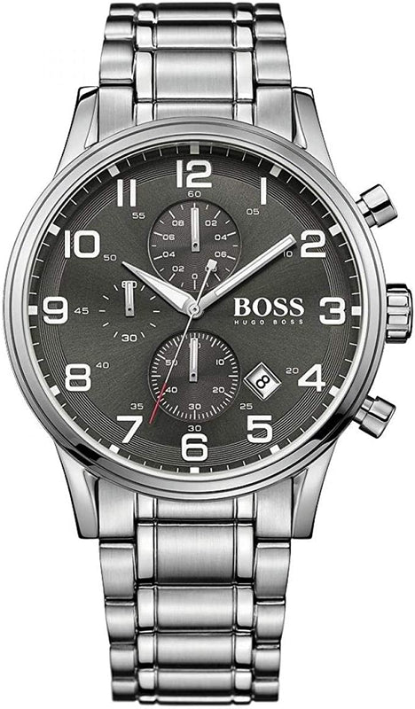 Hugo Boss Aeroliner Black Dial Silver Steel Strap Watch for Men - 1513181 Buy Now By Hugo Boss