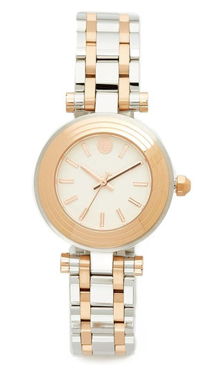 Tory Burch Classic T White Dial Two Tone Steel Strap Watch for Women - TBW9013 Buy Now By Tory Burch
