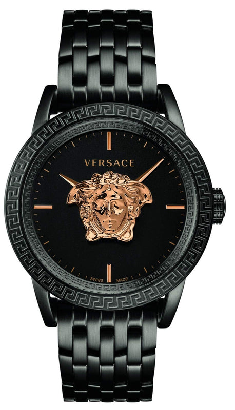 Versace Palazzo Empire Black Dial Black Steel Strap Watch for Men - VERD00518 Buy Now By Versace