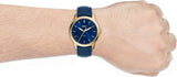 Fossil The Minimalist 3H Analog Blue Dial Blue Leather Strap Watch for Men - FS5789 Buy Now By Fossil