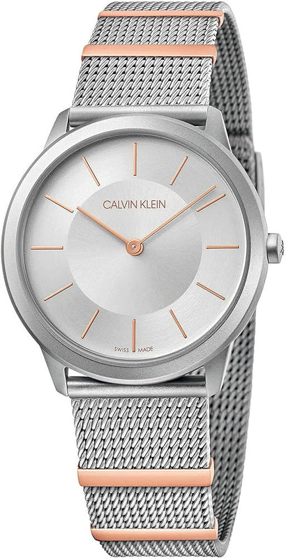Calvin Klein Minimal Silver Dial Silver Mesh Strap Watch For Men - K3M521Y6 Buy Now By Calvin Klein