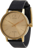 Calvin Klein Post Minimal Rose Gold Dial Black Leather Strap Watch For Men - K7622201 Buy Now By Calvin Klein
