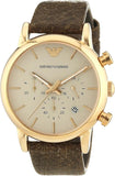 Emporio Armani Classic Chronograph White Dial Brown Leather Strap Watch For Men - AR1809 Buy Now By Emporio Armani