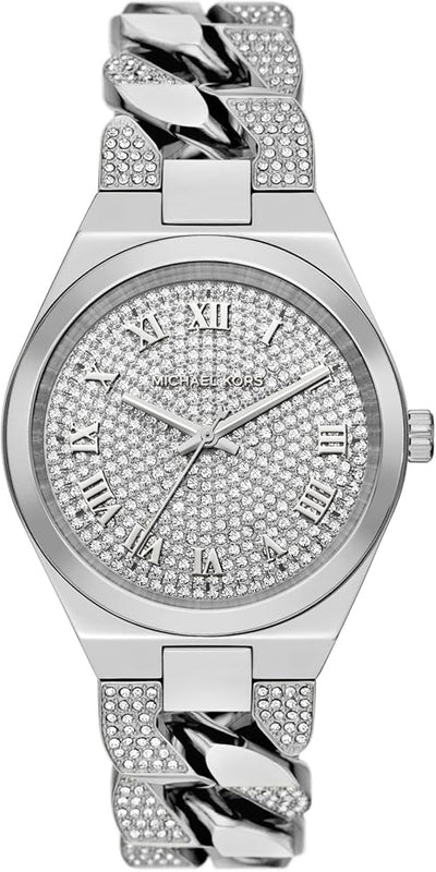 Michael Kors Lennox Pave Three-Hand Crystals Silver Dial Silver Steel Strap Watch for Women - MK7488 Buy Now By Michael Kors