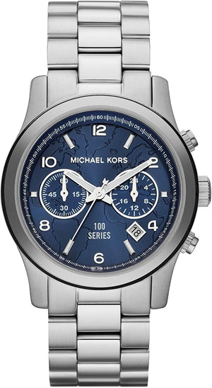 Michael Kors Hunger Stop 100 Series Navy Blue Dial Silver Steel Strap Watch for Women - MK5814 Buy Now By Michael Kors