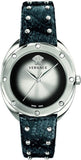 Versace Shadov Quartz Silver Dial Black Snake Leather Strap Watch for Women - VEBM00118 Buy Now By Versace
