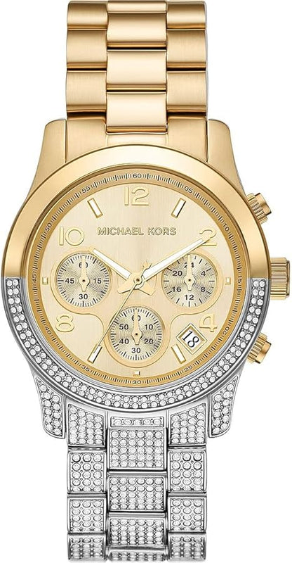 Michael Kors Runway Chronograph Gold Dial Two Tone Steel Strap Watch For Women - MK7329 Buy Now By Michael Kors