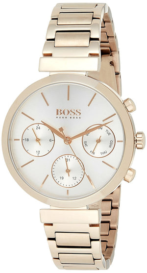 Hugo Boss Flawless Quartz White Dial Gold Steel Strap Watch for Women -1502531 Buy Now By Hugo Boss