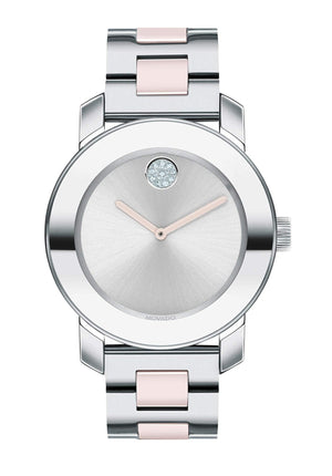 Movado Bold Silver Dial Two Tone Steel Strap Watch for Women - 3600702 Buy Now By Movado