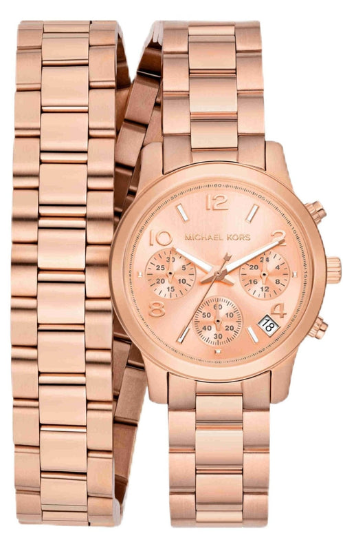 Michael Kors Runway Chronograph Analog Rose Gold Dial Rose Gold Steel Strap Watch for Women - MK7453 Buy Now By Michael Kors