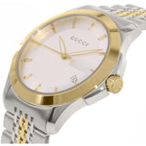 Gucci G Timeless Silver Dial Two Tone Steel Strap Watch For Men - YA126409 Buy Now By Gucci