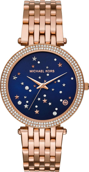 Michael Kors Darci Blue Dial Rose Gold Steel Strap Watch for Women - MK3728 Buy Now By Michael Kors