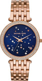 Michael Kors Darci Blue Dial Rose Gold Steel Strap Watch for Women - MK3728 Buy Now By Michael Kors