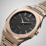 D1 Milano Ultra Thin Black Dial Gold Steel Strap Watch for Men - D1-UTBJ42 Authentic Buy Shop Now