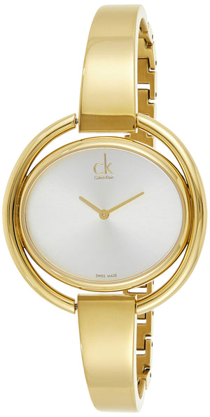 Calvin Klein Impetuous White Dial Gold Steel Strap Watch for Women - K4F2N516 Buy Now By Calvin Klein