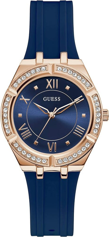Guess Cosmo Diamonds Blue Blue Dial Blue Silicone Strap Watch for Women - GW0034L4 Buy Now By Guess