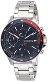 Tommy Hilfiger Bank Chronograph Blue Dial Silver Steel Strap Watch for Men - 1791718 Buy Now By Tommy Hilfiger