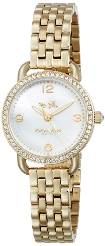 Coach Delancey Mother of Pearl Dial Gold Steel Strap Watch for Women - 14502478 Buy Now By Coach