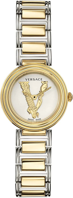 Versace Virtus Quartz White Dial Two Tone Steel Strap Watch For Women - VET300721 Buy Now By Versace