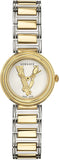 Versace Virtus Quartz White Dial Two Tone Steel Strap Watch For Women - VET300721 Buy Now By Versace