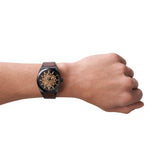 Fossil Everett Automatic Analog Black Dial Brown Leather Strap Watch for Men - ME3207 Buy Now By Fossil