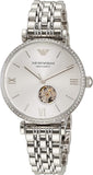 Emporio Armani Gianni T-Bar Automatic Silver Dial Silver Steel Strap Watch For Women - AR60022 Buy Now By Emporio Armani