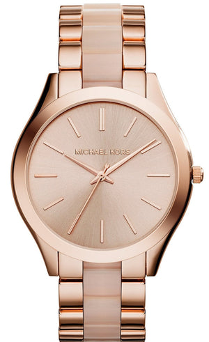 Michael Kors Slim Runway Rose Gold Dial Two Tone Steel Strap Watch for Women - MK4294 Buy Now By Michael Kors
