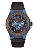 Guess Force Quartz Brown Dial Brown Leather Strap Watch For Men - W0674G5 Buy Now By Guess