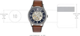 Fossil Forrester Luggage Automatic Skeleton Blue Dial Brown Leather Strap Watch for Men - ME3179 Buy Now By Fossil