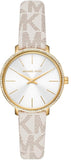 Michael Kors Pyper Quartz Silver Dial White Leather Strap Watch For Women - MK1037 Buy Now By Michael Kors