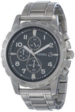 Fossil Dean Chronograph Black Dial Silver Steel Strap Watch for Men - FS4542 Buy Now By Fossil