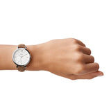 Fossil Jacqueline White Dial Brown Leather Strap Watch for Women - ES3708 Buy Now By Fossil