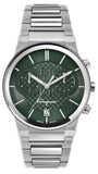 Salvatore Ferragamo Sapphire Chrono Green Dial Silver Steel Strap Watch for Men - SFME00421