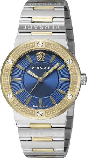 Versace Greca Quartz Blue Dial Silver Steel Strap Watch for Women - VEVH01120 Buy Now By Versace