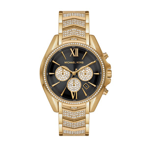 Michael Kors Whitney Chronograph Black Dial Gold Steel Strap Watch for Women - MK7224 Buy Now By Michael Kors