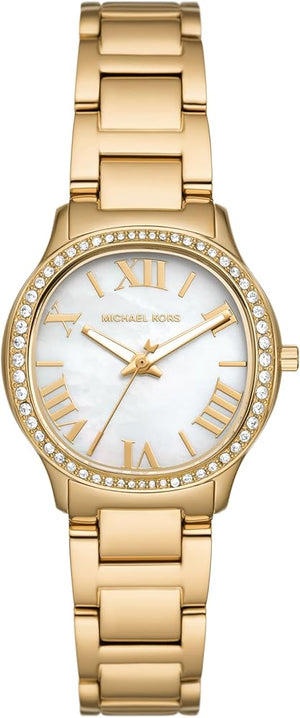Michael Kors Sage Analog White Dial Gold Steel Strap Watch for Women - MK4822 Buy Now By Michael Kors