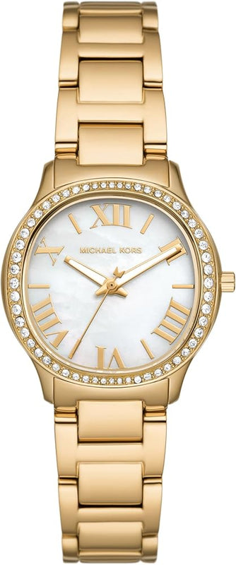 Michael Kors Sage Analog White Dial Gold Steel Strap Watch for Women - MK4822 Buy Now By Michael Kors
